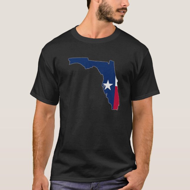 T-shirt FLORIDA STATE MAP TEXAS TX Drapeau Racines Hommes  (Devant)