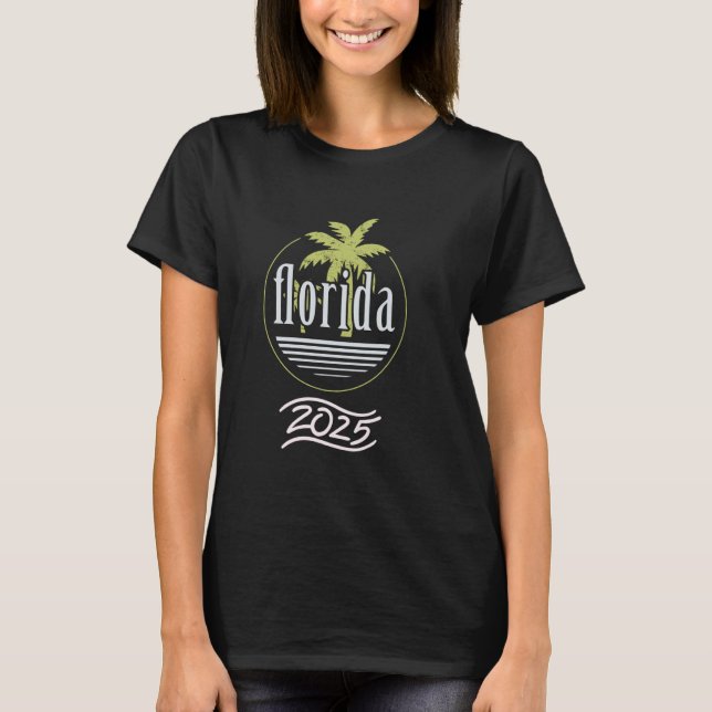 T-shirt Floride 2025 Tropical Beach Vacation Correspondanc (Devant)