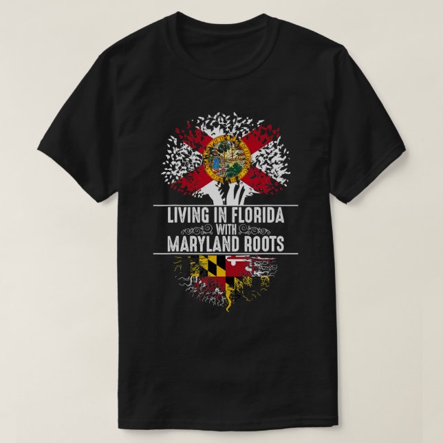 T-shirt Floride Accueil Maryland Roots État libre Drapeau  (Design devant)