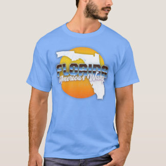 T-shirt Floride Amériques Wang Retro Style défraîchi Desig