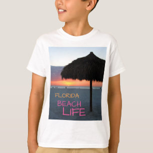 T-shirt Floride Beach Life Sunset Palm Frond Parapluie Fro