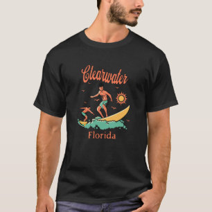 T-shirt Floride Clearwater FL Surfeur Surfant Pêche Planch