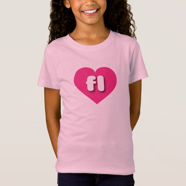 T-Shirt Floride coeur rose chaud - J'aime fl (Devant)