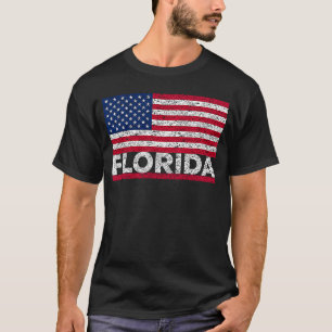 T-shirt Floride États-Unis Drapeau Américain Distressed Fl
