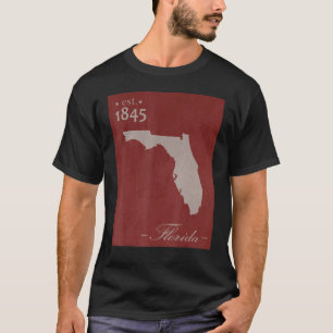 T-shirt Floride FL Carte Grunge Vintage State Graphisme Fe