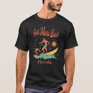 T-shirt Floride Fort Myers Beach FL Surfeur Surfant Pêche