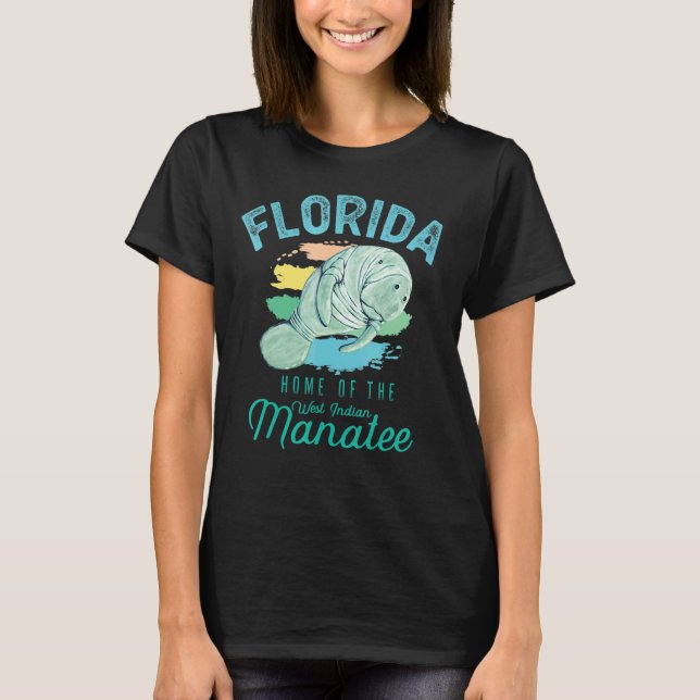 T-shirt Floride Maison de la vache de mer Manatee (Devant)