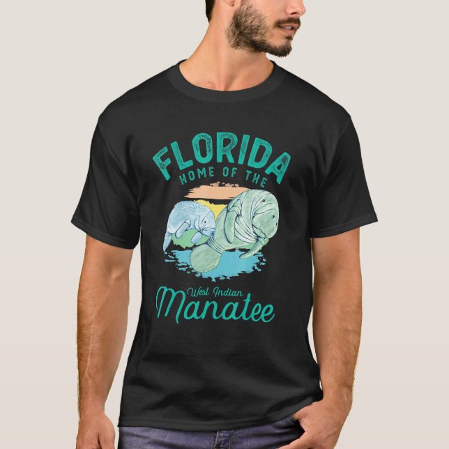 T-shirt Floride Maison de la vache marine Manatee 2 (Devant)