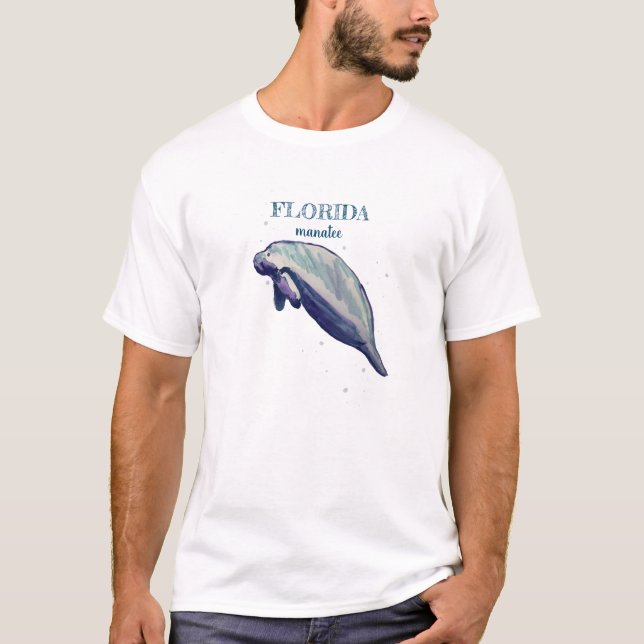 T-shirt Floride Manatee Peinture Faune (Devant)