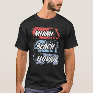 T-shirt Floride Miami Beach Palms Summer Vacances Famille