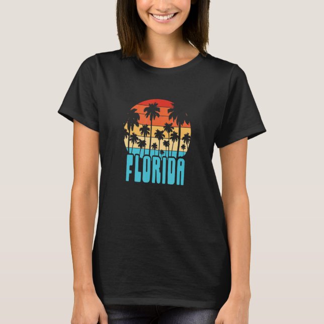 T-shirt Floride Palm Trees Sunset Beach Vacances d'été Re (Devant)