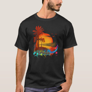 T-shirt Floride Plage été Palm Trees coucher de soleil