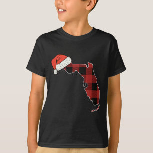 T-shirt Floride Plaid Noël Santa Hat Holiday Correspondanc