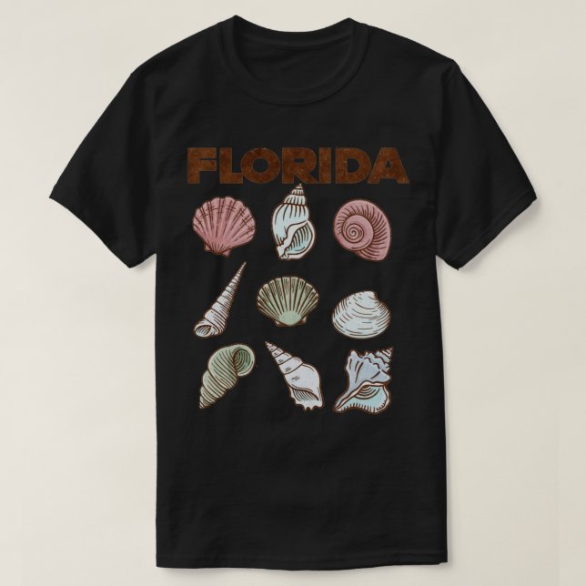 T-shirt Floride Sea Shells Plages Voyage Vacances (Design devant)