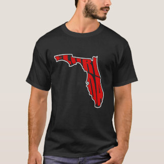 T-shirt Floride Silhouette avec Floride Texte État Love
