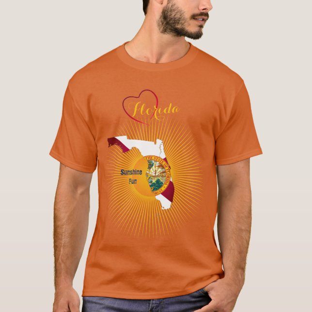 T-shirt Floride Sunset Fun (Devant)