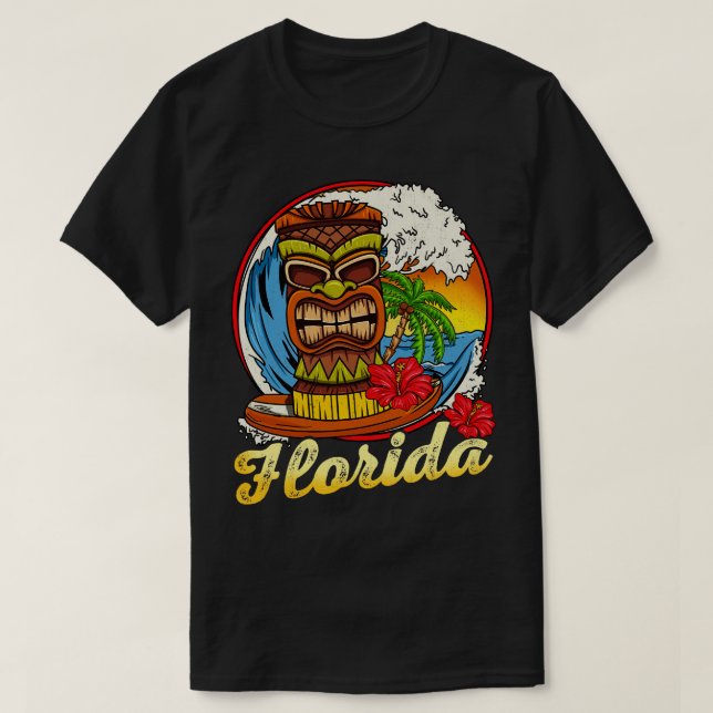 T-shirt Floride Surf Surfer Surf Hawaii Style Retro Vin (Design devant)