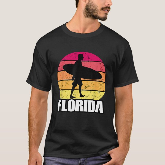 T-shirt Floride Surfing T Shirt Floride Surfer Surf Tee (Devant)