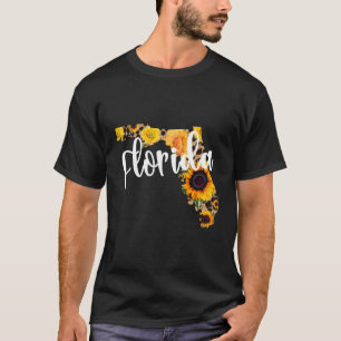 T-shirt Floride Tournesol Empreinte de léopard État Fleur