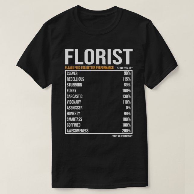 T-shirt Florist Daily Value drôle Florist (Design devant)