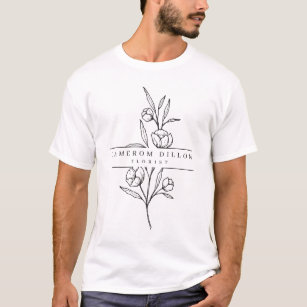 T-shirt Floriste dessiné à la main Flower Shop Business Un