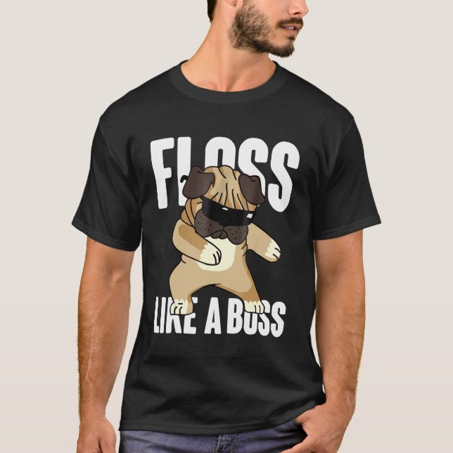 T-shirt Floss Comme Une Chemise Boss, Cool Flossant Mignon (Devant)