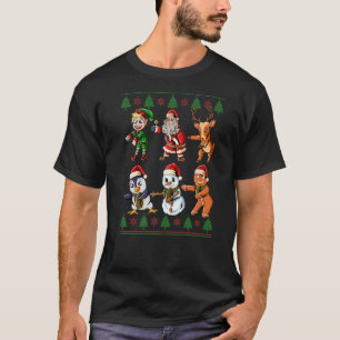 T-shirt Floss Dance Père Noël Elf Penguin Friends Christma