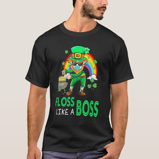 T-shirt Floss Like A Boss Flossing Le Pre Cha Un St Patric (Devant)