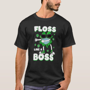 T-shirt Floss Like A Boss St Patrick S Day Shamrock Face M