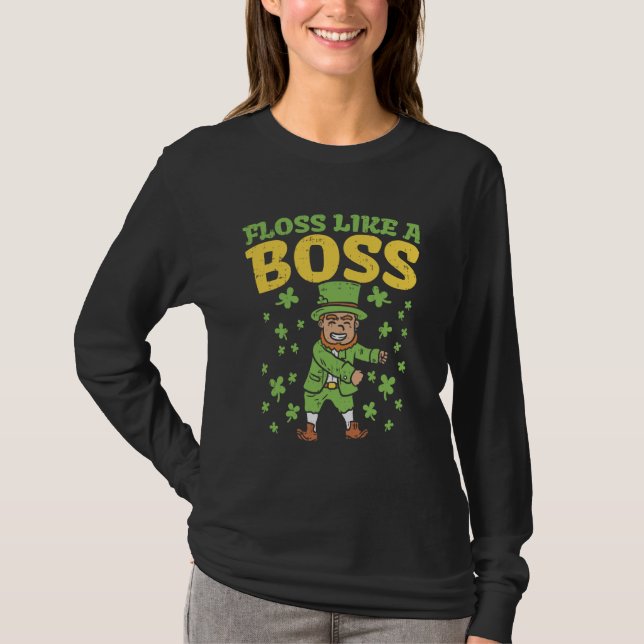 T-shirt Floss Like A Boss St Patricks Day Shirt Flossing I (Devant)