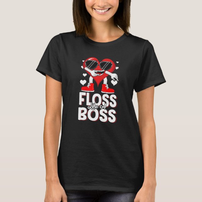 T-shirt Floss Like a Boss Valentines Day Boy Valentine Boy (Devant)