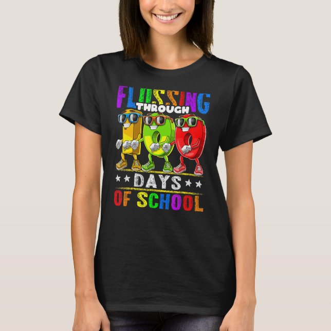 T-shirt Flossing Through 100 Days Of School 100th Day Scho (Devant)