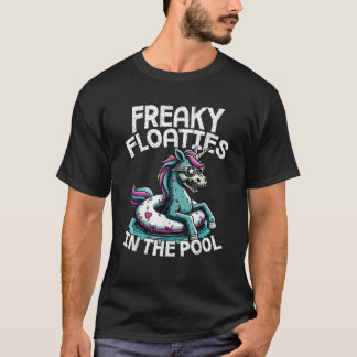 T-shirt Flottes Freaky Zombie Unicorn Pool Party Summerwe
