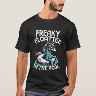 T-shirt Flottes Freaky Zombie Unicorn Pool Party Summerwe