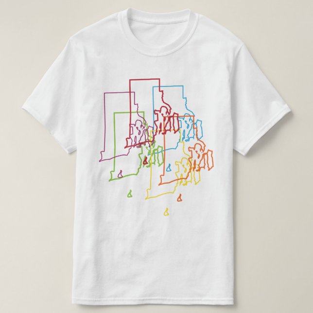 T-shirt flou de fierté de l'île rhode (Design devant)