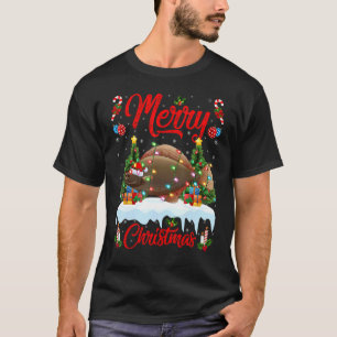 T-shirt Flounder Fish Lights Xmas Tree Père Noël Flounder