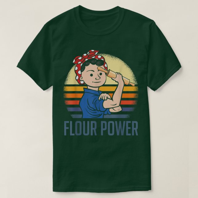 T-shirt Flour Power Funky Baking Maman Baker (Design devant)