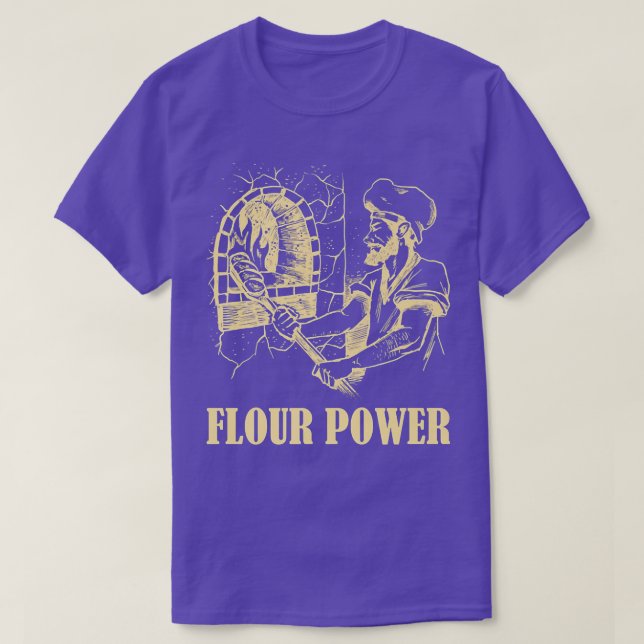 T-shirt Flour power man at work baking bakery men  (Design devant)