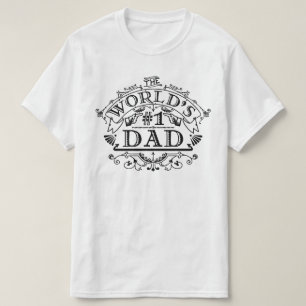 T-shirt Flourish vintage de papa du numéro un du monde