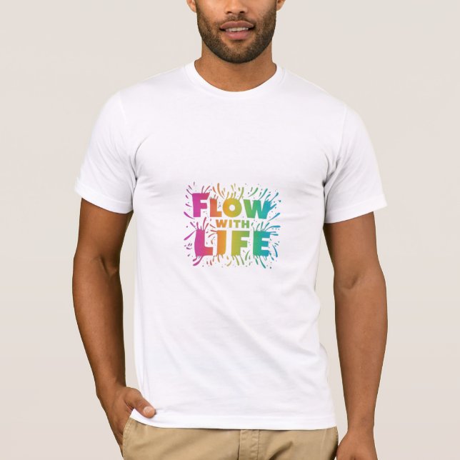 T-shirt "Flow with Life" en multicolore (Devant)