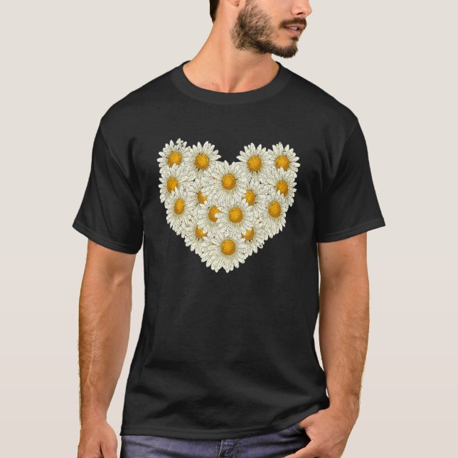 T-shirt Flower Daisy Heart Botanique Plante Gardener Daisy (Devant)