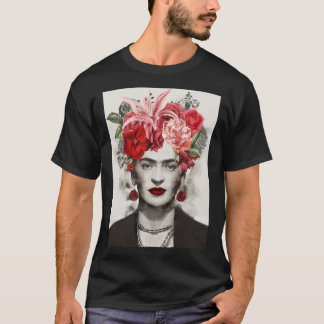 T-shirt Flower head Frida kahlo art cadeau fleur cadeau po