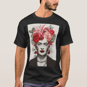 T-shirt Flower head Frida kahlo art cadeau fleur cadeau po