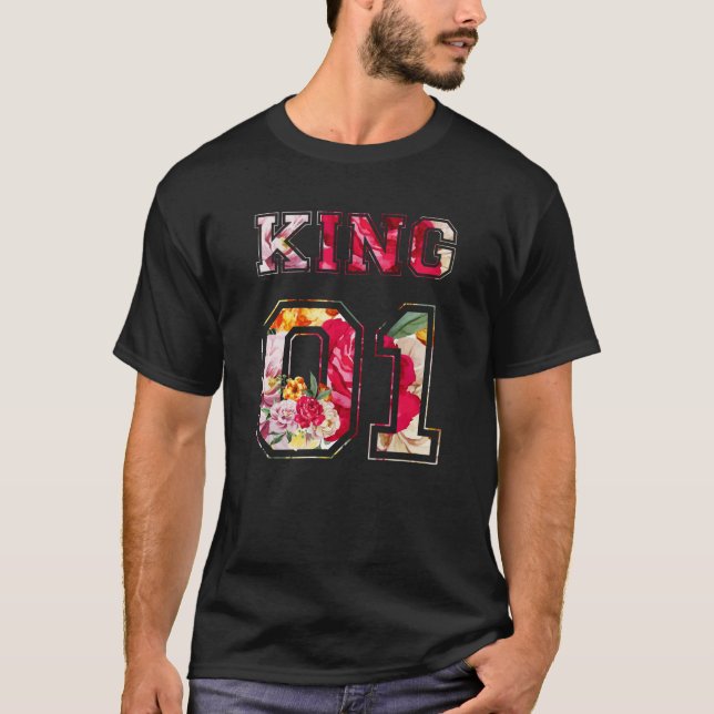 T-shirt Flower King et Queen Couple 01 (Devant)