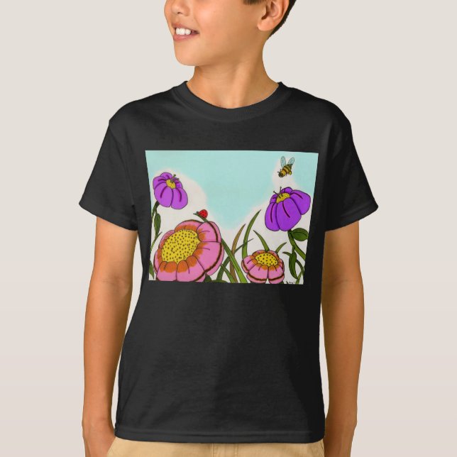 T-shirt Flower Meadow Kids Dark (Devant)