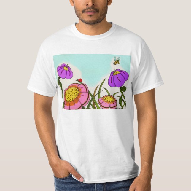 T-shirt Flower Meadow Mens Valeur (Devant)