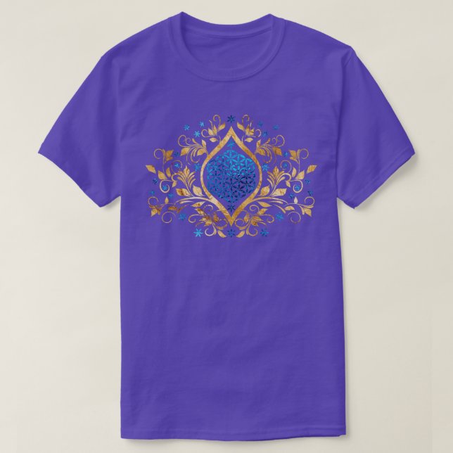 T-shirt Flower of Life  Gold and Crystal Swirl Ornament  (Design devant)
