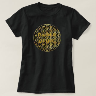 T-shirt Flower Of Life Gold Logo
