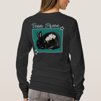 T-shirt Flower Power: black with orchids 