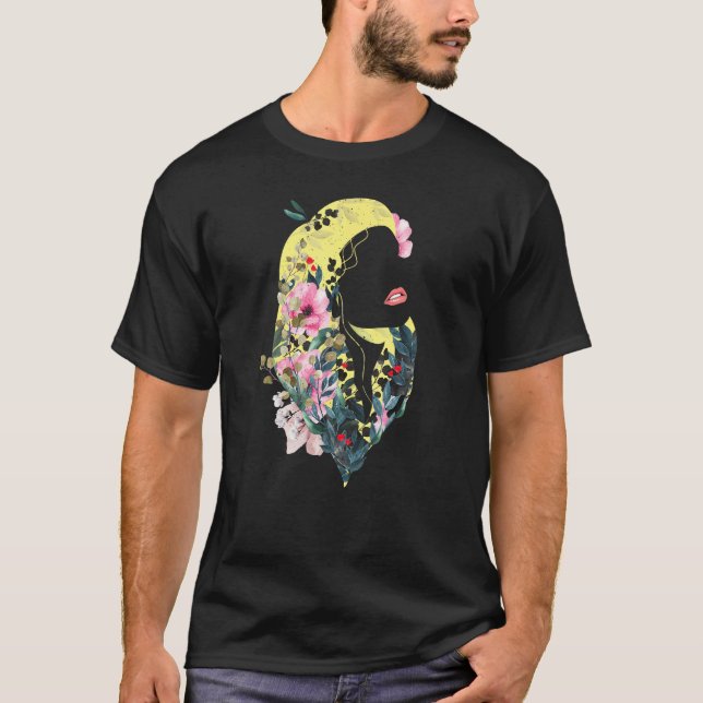 T-shirt Flower Power Girl  Plants Lady (Devant)